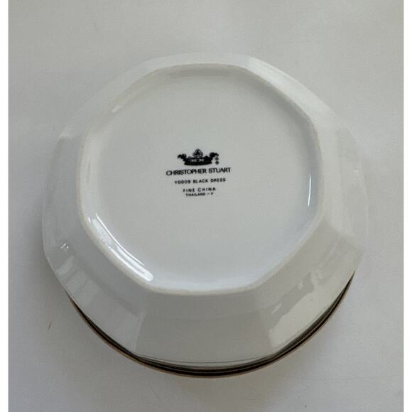 Christopher Stuart Gold Black Dress Y0009 8 1/4" Vegetable Pasta Serving Bowl - Picture 4 of 9